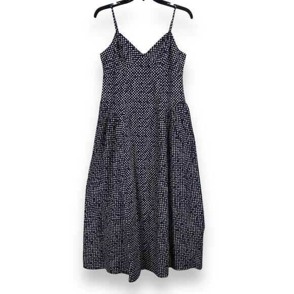 NEW Madewell Dark Nightfall Nancy Midi Dress Cami V Neck Sundress Size 6 - Picture 2 of 11